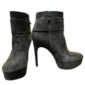 Via Spiga womens brown suede platform stiletto boots Size 9.5
